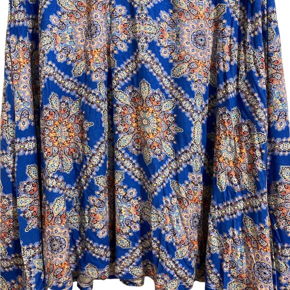 Renee C. Blue Jessica Printed Swing Skirt Sz MP NWT - Picture 3 of 10